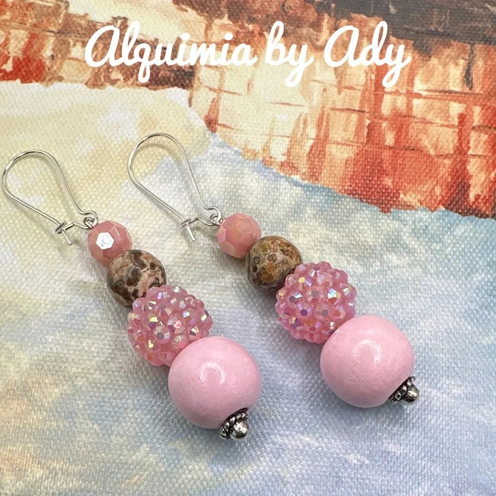 Alquimia by Ady Pink and Silver Earrings